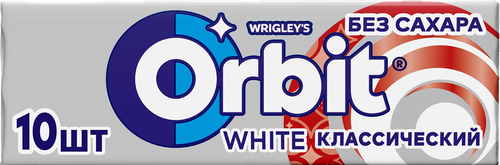 Жевательная резинка ORBIT Белоснежный Классический с ароматом мяты, 13,6г, крупный план