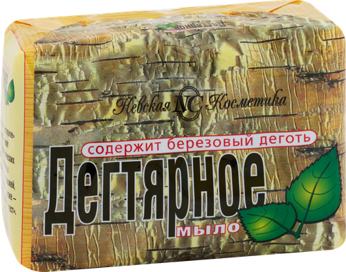 Туалетное мыло НЕВСКАЯ КОСМЕТИКА Дегтярное, с березовым дегтем, 4шт, детальное фото