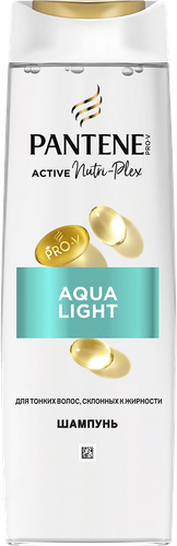 Шампунь для тонких, жирных волос PANTENE Aqua Light легкий, питательный, 400мл, картинка