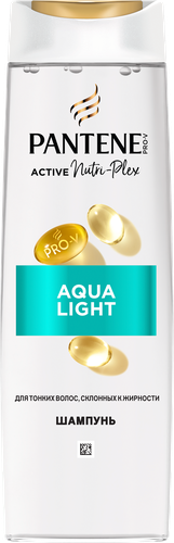 Шампунь для тонких, жирных волос PANTENE Aqua Light легкий, питательный, 400мл, картинка