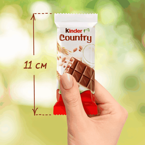 Шоколад KINDER Chocolate Country с молочно-злаковой начинкой, 23,5г, вид