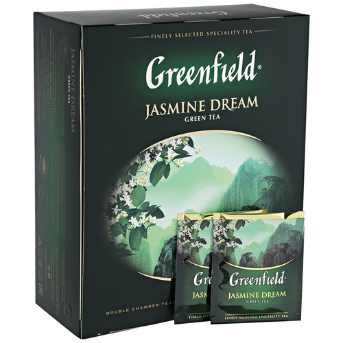 Чай зеленый GREENFIELD Jasmine Dream, 100пак, фотография