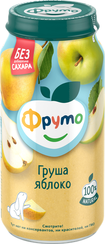 Пюре фруктовое ФРУТОНЯНЯ Груша, яблоко, с 5 месяцев, 250г, фото