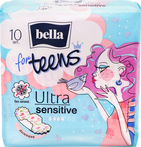Прокладки гигиенические BELLA Ultra Sensitive супертонкие, впитывающие, 10шт, картинка