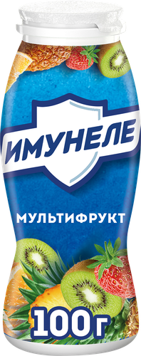 Напиток кисломолочный ИМУНЕЛЕ Мультифрукт 1,2%, без змж, 100г, крупный план