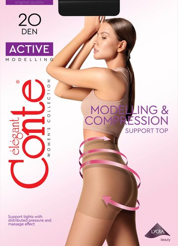 Колготки женские CONTE Active 20 den nero 4, изображение