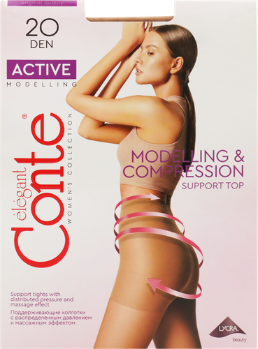 Колготки женские CONTE Active 20 den natural 2, фотография