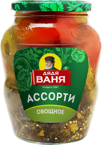 Ассорти маринованное ДЯДЯ ВАНЯ огурцы и томаты, 680г, детальное фото