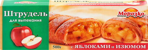 Штрудель для выпекания МОРОЗКО с яблоками и изюмом, 500г, вид