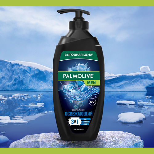 Гель для душа мужской PALMOLIVE Men Северный океан с морскими минералами 3в1, 750мл, фото