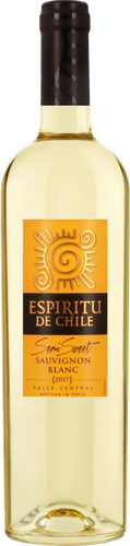 Вино ESPIRITU DE CHILE Совиньон Блан Валле Централь ординарное сортовое белое полусладкое, 0.75л, фотография