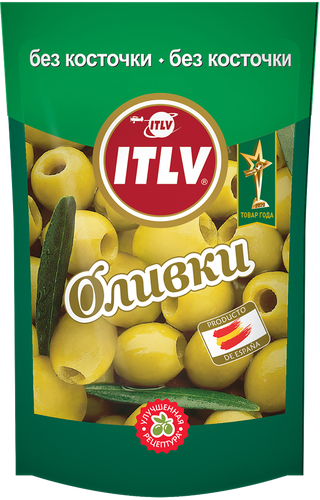 Оливки без косточки ITLV зеленые, 195г, фото