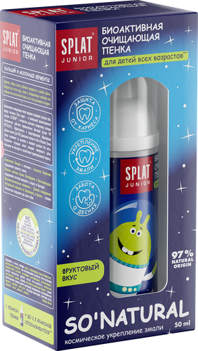 Пенка для полости рта детская SPLAT Кальций и молочные ферменты, 50мл, вид
