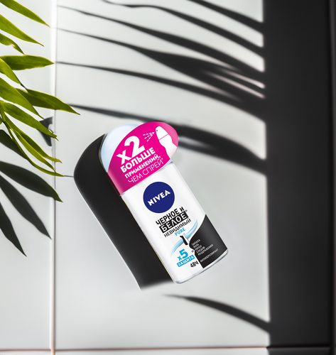 Дезодорант-антиперспирант роликовый женский NIVEA Pure Черное и Белое Невидимая защита, 50мл, фотография