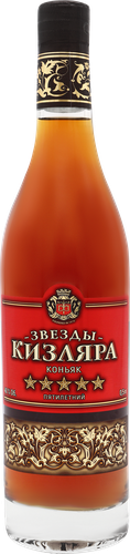 Коньяк ЗВЕЗДЫ КИЗЛЯРА ординарный 5 лет, 40%, 0.5л, крупный план