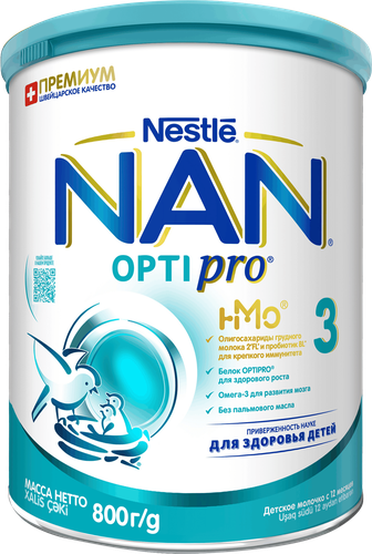 Молочко детское NAN 3 OptiPro, с 12 месяцев, 800г, фото