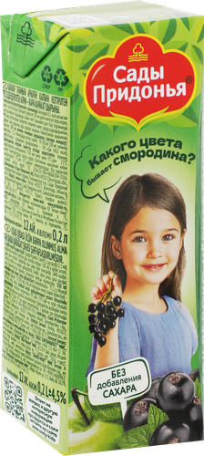 Сок САДЫ ПРИДОНЬЯ Яблоко, черная смородина, с 5 месяцев, 200мл, фотография