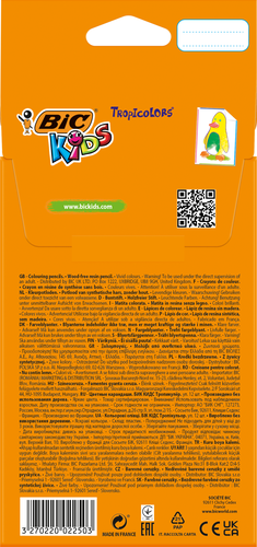Карандаши цветные BIC Kids Tropicolors, 12шт, вид