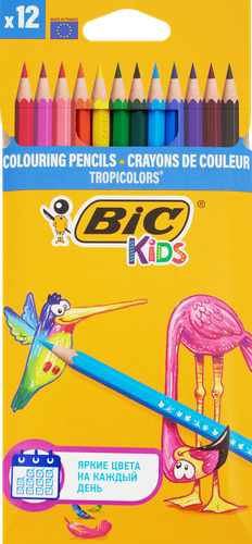 Карандаши цветные BIC Kids Tropicolors, 12шт, картинка