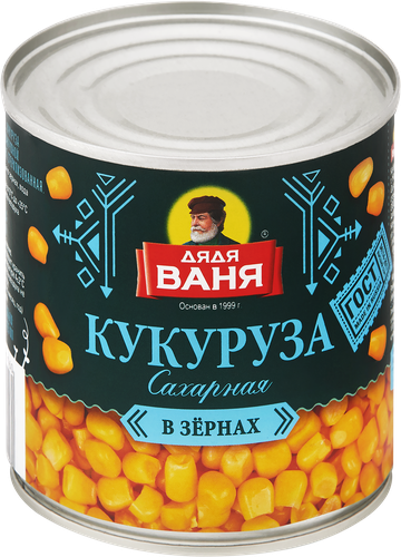 Кукуруза ДЯДЯ ВАНЯ сладкая, 340г, крупный план