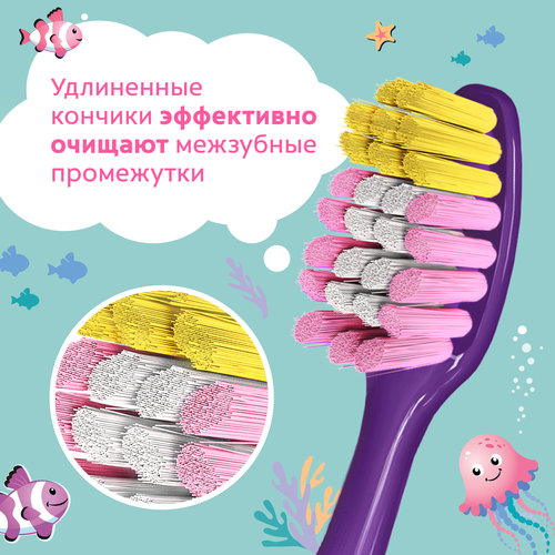 Зубная щетка детская COLGATE Супермягкие щетинки, с 5 лет, детальное фото