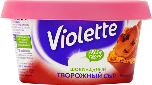 Сыр творожный КАРАТ Виолетта Шоколадный 50%, без змж, 140г, картинка