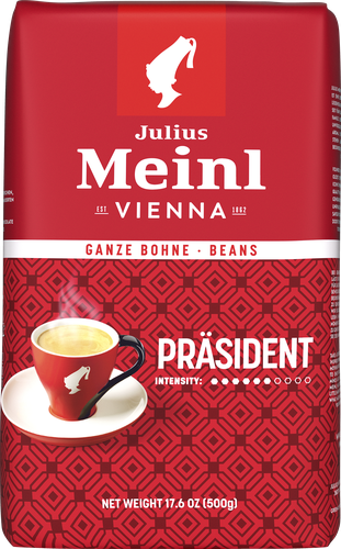 Кофе зерновой JULIUS MEINL Prasident натуральный жареный, 500г, детальное фото