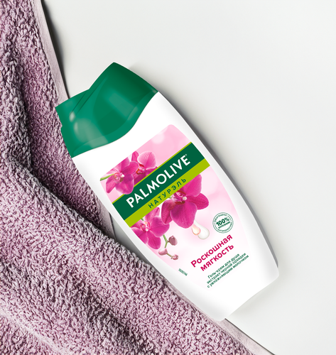 Гель-крем для душа PALMOLIVE Натурэль Роскошная мягкость Черная орхидея с увлажняющим молочком, 250мл, фото