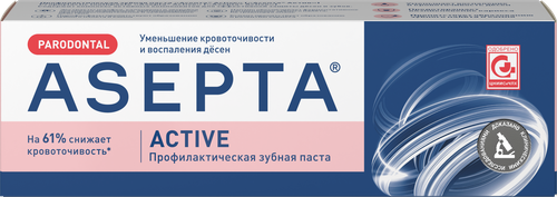 Зубная паста АСЕПТА Parodontal Active, 75мл, детальное фото