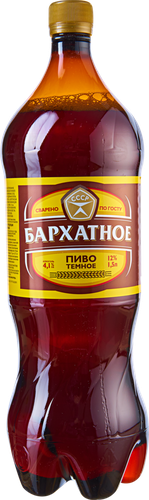 Пиво темное ТОМСКОЕ ПИВО Бархатное Гост, 4,1%, ПЭТ, 1.5л
