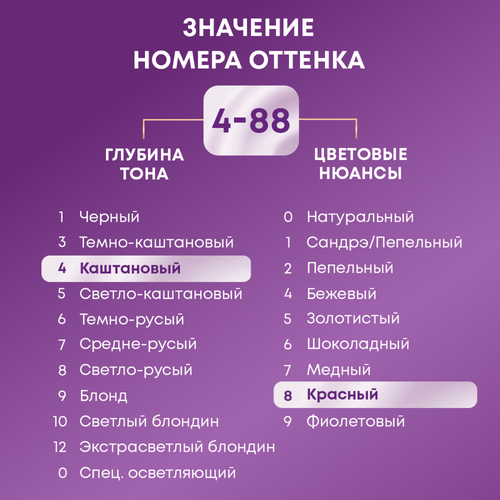 Крем-краска для волос ПАЛЕТТ Интенсивный цвет 4–88 Красный гранат, 110мл, вид