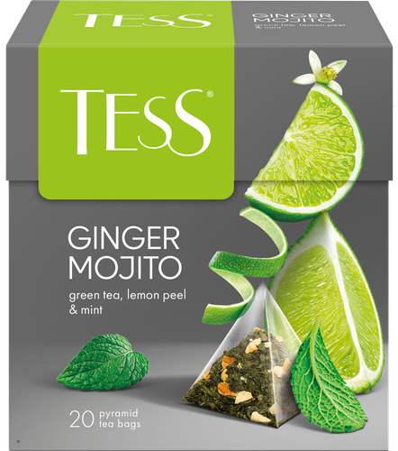 Чай зеленый TESS Джинджер Мохито, 20пир, крупный план