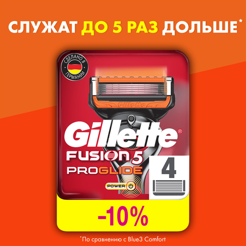 Кассеты сменные для бритья GILLETTE Fusion5 ProGlide Power, 4шт, вид