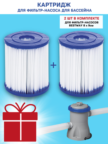 Картридж для фильтр-насоса BESTWAY Flowclear 8х9см, Арт. 58093, детальное фото