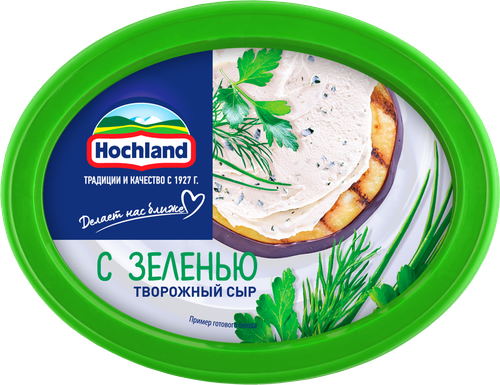 Сыр творожный HOCHLAND с зеленью 60%, без змж, 140г, изображение