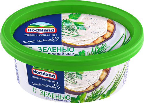 Сыр творожный HOCHLAND с зеленью 60%, без змж, 140г, фотография
