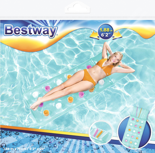 Матрас надувной для плавания BESTWAY 188х71см, с ремкомплектом, цвета в ассортименте, Арт. 43014, фотография