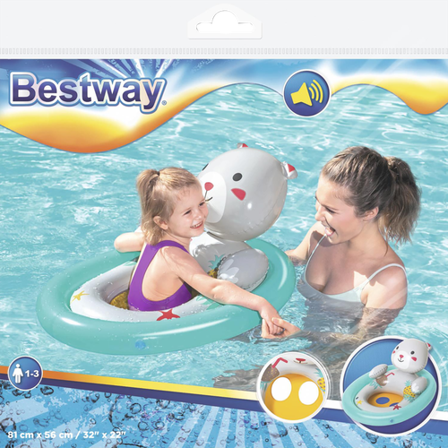 Круг для плавания надувной BESTWAY Животные 81х56см, с сиденьем, Арт.  34058/34180, фотография