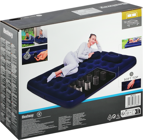 Матрас надувной BESTWAY Comfort 203x152x22см, с 2 подушками и насосом, Арт. 67374, картинка