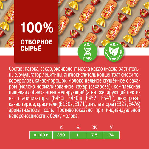 Конфеты СЛАВЯНКА Левушка с карамельной начинкой, весовые, картинка