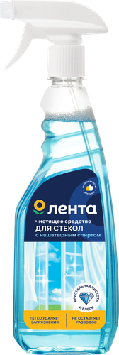Средство для стекол ЛЕНТА универсальный с нашатырным спиртом, 500мл, крупный план