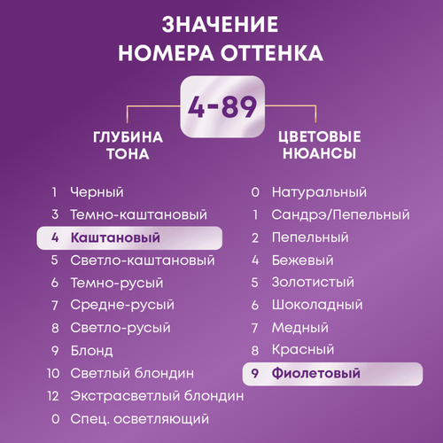 Крем-краска для волос ПАЛЕТТ Интенсивный цвет 4–89 (RFE3) Баклажан, 110мл, изображение