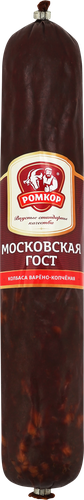 Колбаса варено-копченая РОМКОР Московская ГОСТ, весовая, фотография