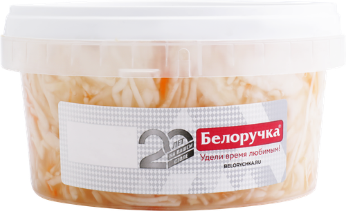Капуста квашеная БЕЛОРУЧКА с морковью и яблоками, 500г, вид