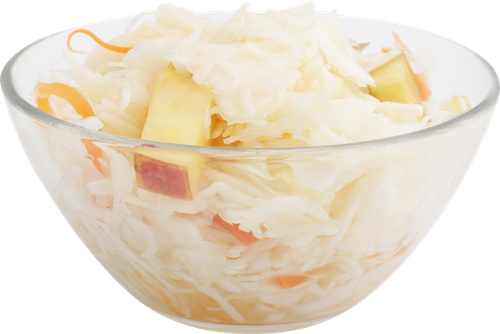 Капуста квашеная БЕЛОРУЧКА с морковью и яблоками, 500г, крупный план