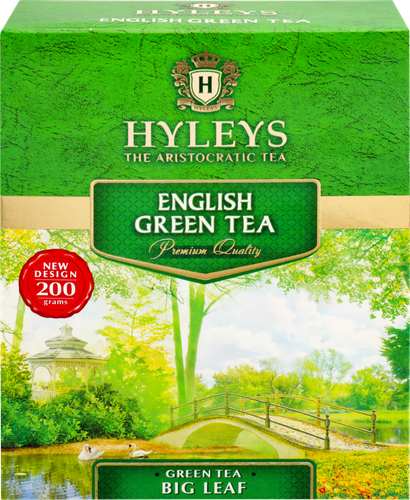 Чай зеленый HYLEYS Английский байховый листовой, 200г, крупный план