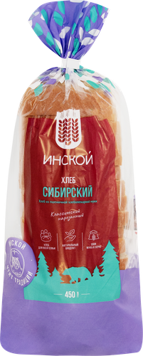 Хлеб ХК ИНСКОЙ Сибирский в нарезке, 450г, фотография