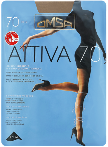 Колготки женские OMSA Attiva 70 den, daino 3, крупный план