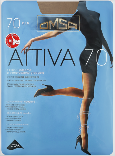 Колготки женские OMSA Attiva 70 den daino 4, крупный план