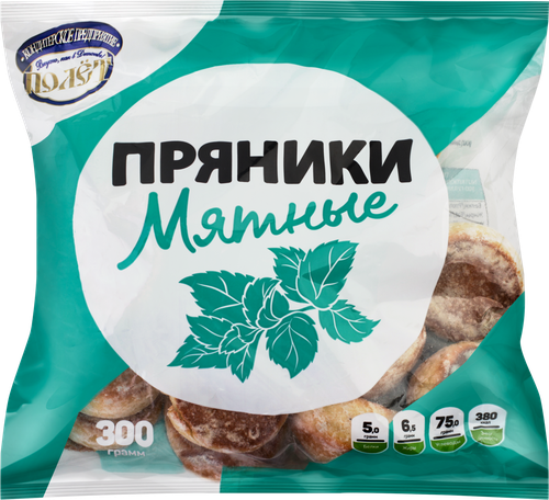 Пряники КП ПОЛЕТ Мятные, 300г, изображение